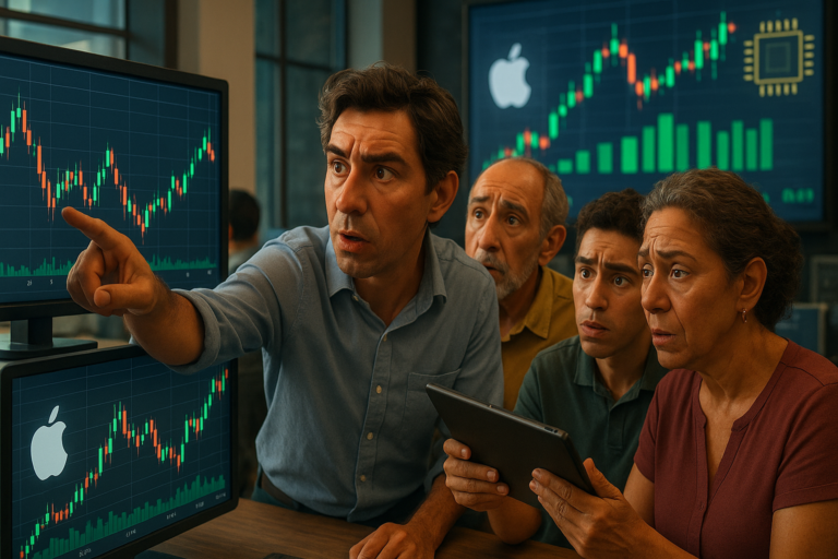 Por que as ações da Apple estão caindo enquanto as fabricantes de chips sobem?